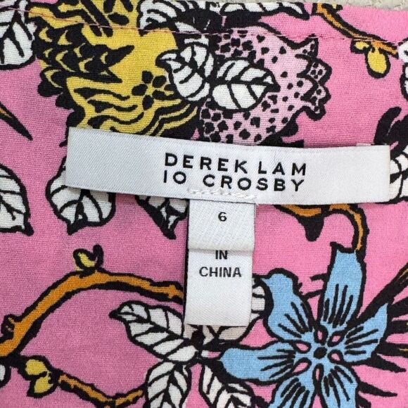 Derek Lam 10 Crosby Dress Size 6 Greta Pink Flutter Sleeve Button Down - Picture 3 of 12